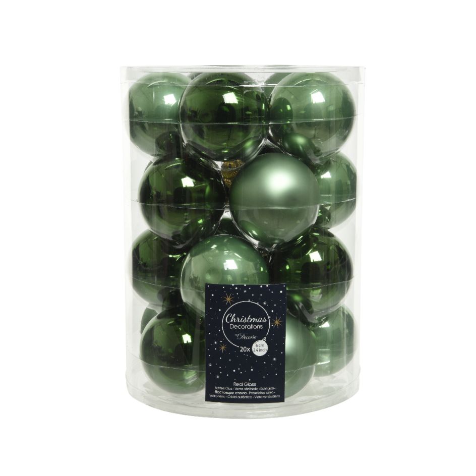 Decoris kerstballen glas Ø6 cm groen Tuincentrum Borghuis