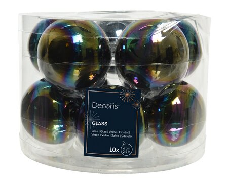 Decoris Kerstballen Glas Cm Zwart Iris Tuincentrum Borghuis