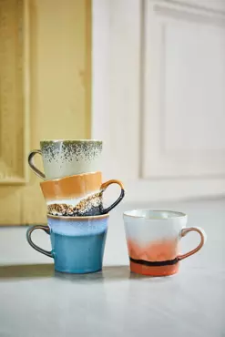 HKliving 70s ceramics: cappuccino mug fire - afbeelding 2