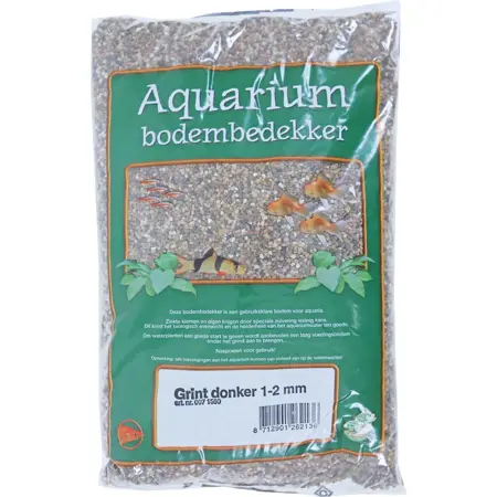 Aquariumgrind donker 1-2mm 2.5kg