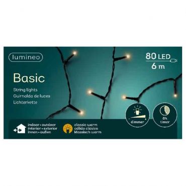 Basic verlichting 80 LED klassiek warm - afbeelding 1