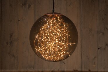 Lichtbol smokey glas 300 LED klassiek warm Ø37 cm - afbeelding 2