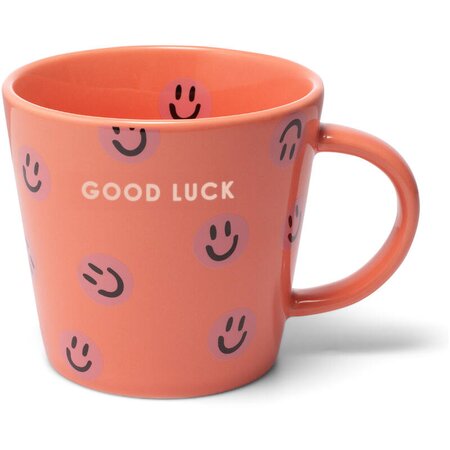 Vondels cappuccinokop Good luck smileys koraal