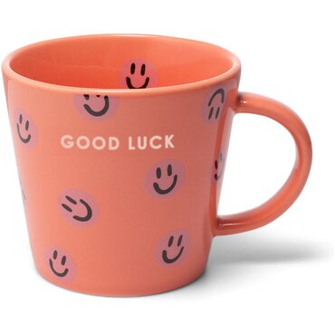 Vondels cappuccinokop Good luck smileys koraal