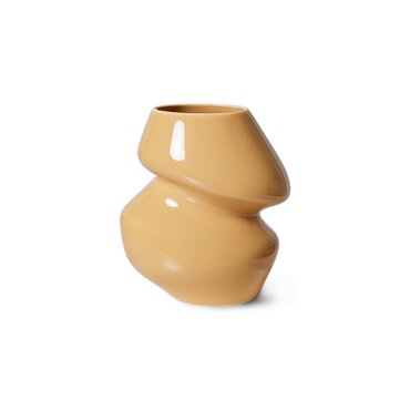 HKliving Ceramic vase organic cappuccino S