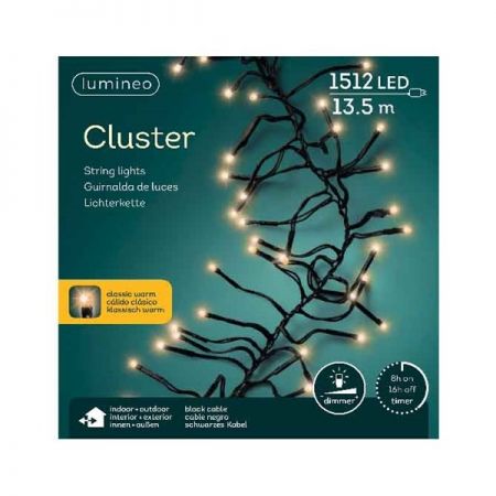 Clusterverlichting 1512 LED klassiek warm - afbeelding 1