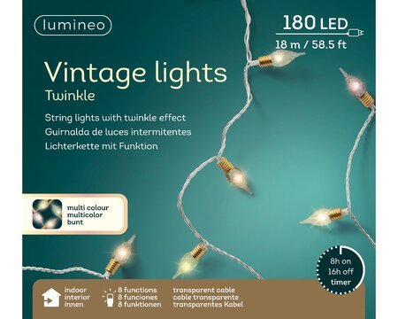 LED vintage kerstverlichting multicolour - afbeelding 1