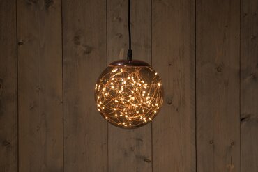 Lichtbol smokey glas 125 LED klassiek warm Ø25 cm - afbeelding 2