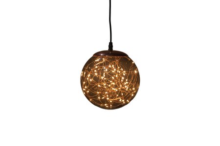 Lichtbol smokey glas 80 LED klassiek warm Ø18 cm - afbeelding 1