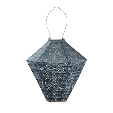 Lumiz solar lampion lace grijs/blauw diamond Ø28 cm