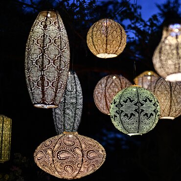 Lumiz solar lampion ikat zwart rond Ø30 cm - afbeelding 2