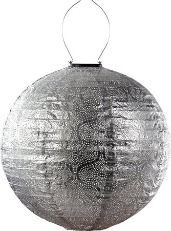 Lumiz solar lampion lace zilver rond Ø30 cm - afbeelding 1