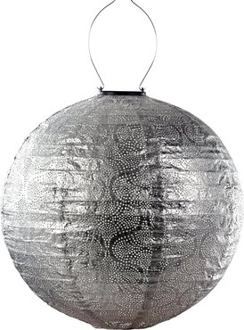 Lumiz solar lampion lace zilver rond Ø30 cm - afbeelding 1