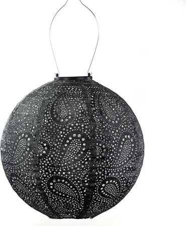 Lumiz solar lampion paisley donker grijs rond Ø30 cm - afbeelding 1