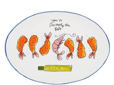 Blond Amsterdam sushi ovaal serveerbord 'You’re shrimply the best'
