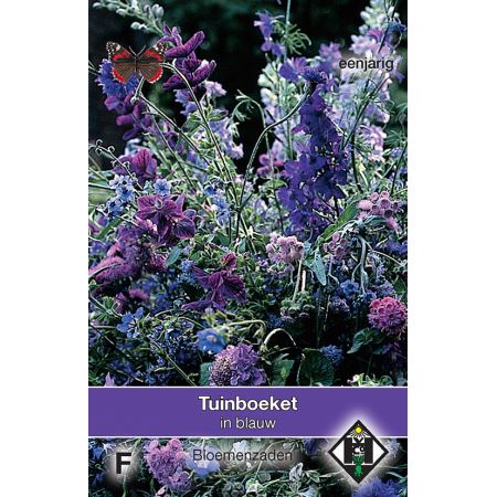 Tuinboeket in blauw - plukmengsel - afbeelding 1