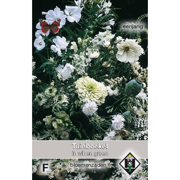 Tuinboeket, Plukmengsel in wit en groen - afbeelding 1