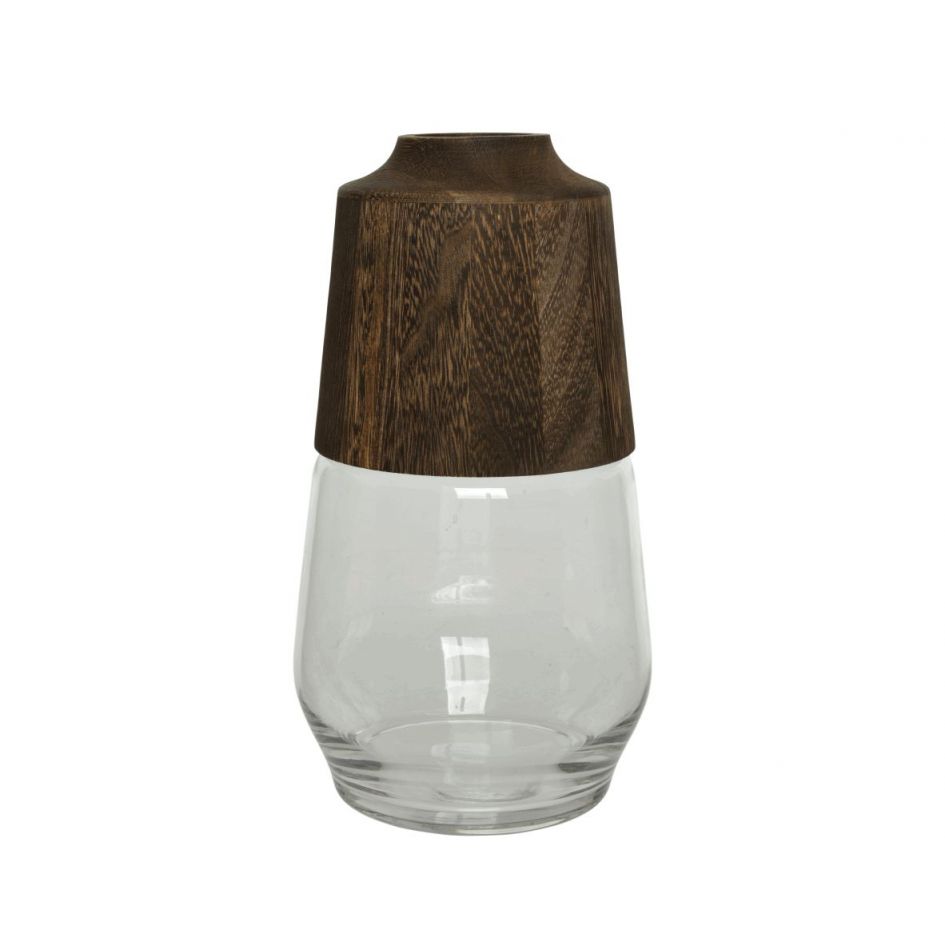 Vertrappen Roest eenvoudig Vaas glas hout - Tuincentrum Borghuis