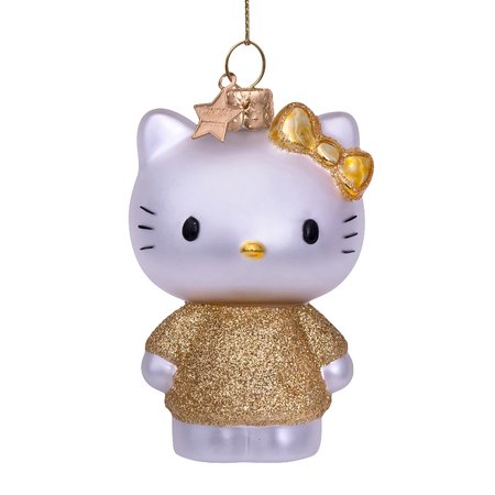 Vondels kersthanger Hello Kitty gouden jurk