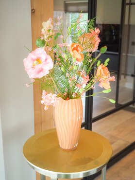 Zijden boeket 'Pretty Peach' - klein