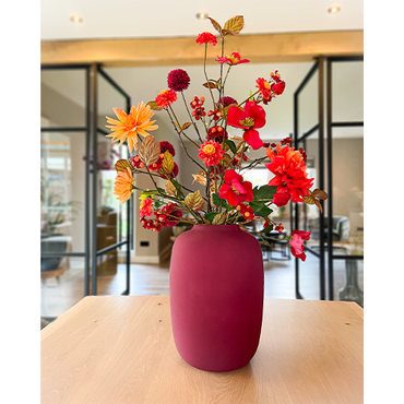 Zijden boeket 'Ruby Romance'