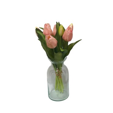 Zijden tulpenbosje 7 stuks - licht roze